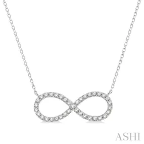 1 Ctw Round Cut Diamond Infinity Necklace in 14K White Gold