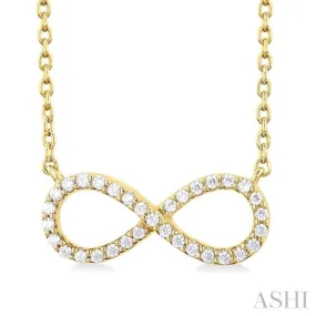 1/10 Ctw Round Cut Diamond Infinity Necklace in 10K Yellow Gold