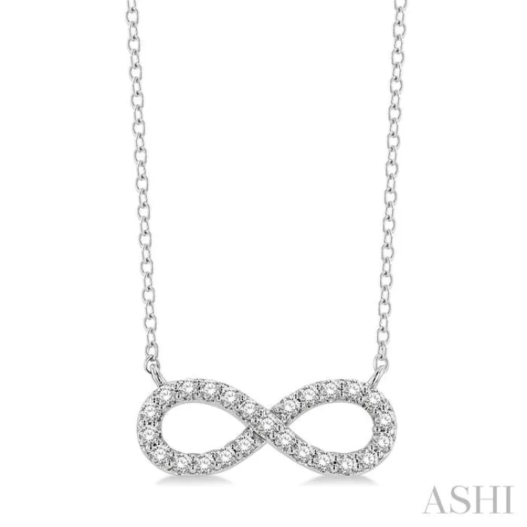 1/4 ctw Round Cut Diamond Infinity Necklace in 14K White Gold