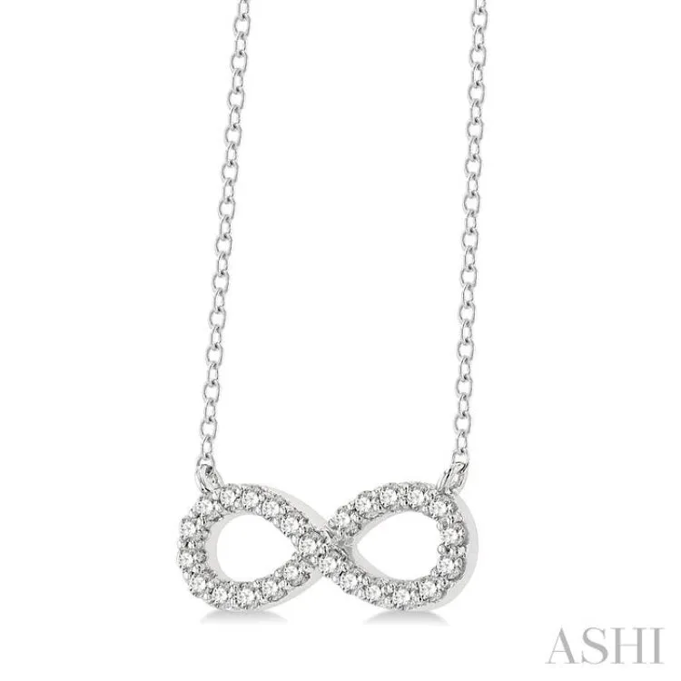 1/4 ctw Round Cut Diamond Infinity Necklace in 14K White Gold