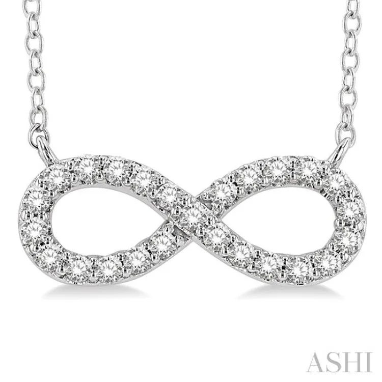 1/4 ctw Round Cut Diamond Infinity Necklace in 14K White Gold