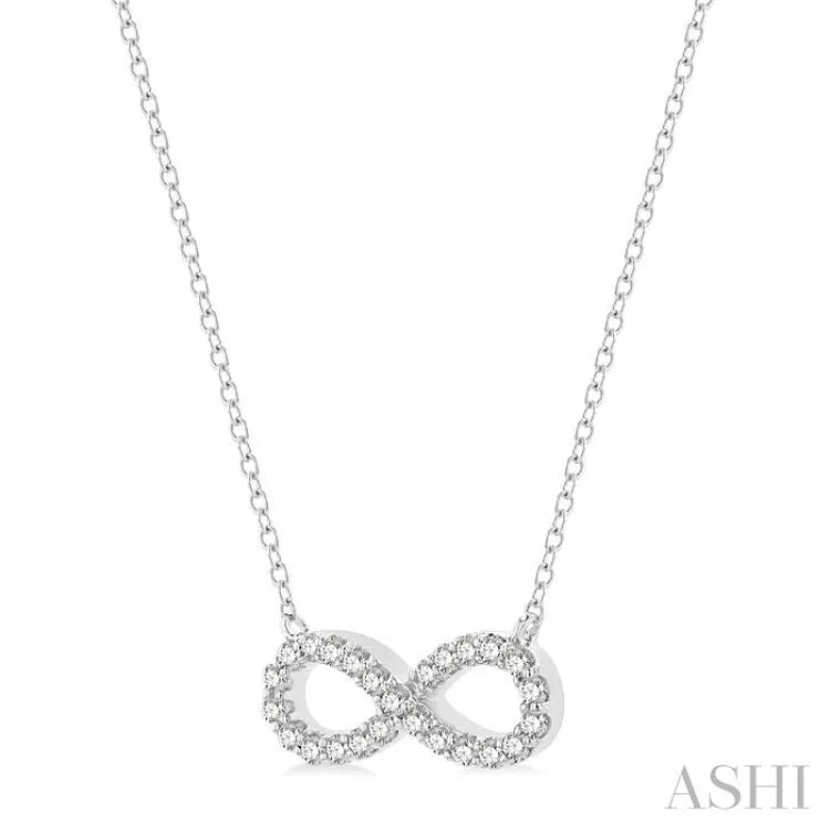 1/4 Ctw Round Cut Diamond Infinity Necklace in 14K White Gold