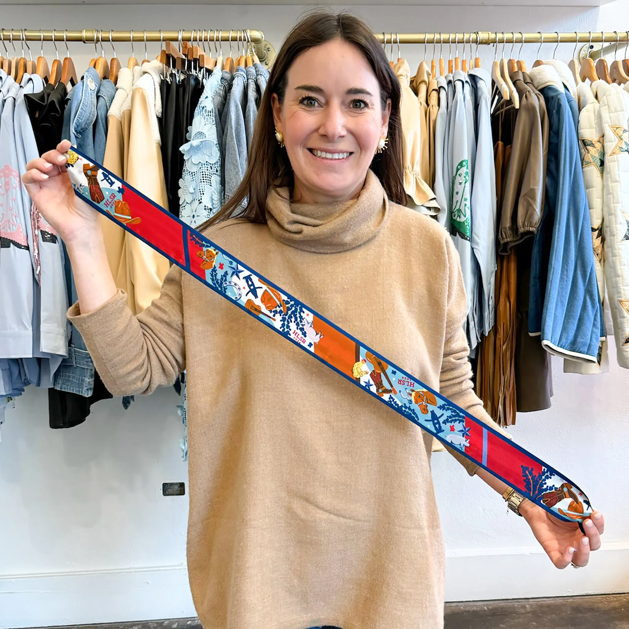 2024 Houston Rodeo Skinny Scarf - Saturday Silks x Christina Greene