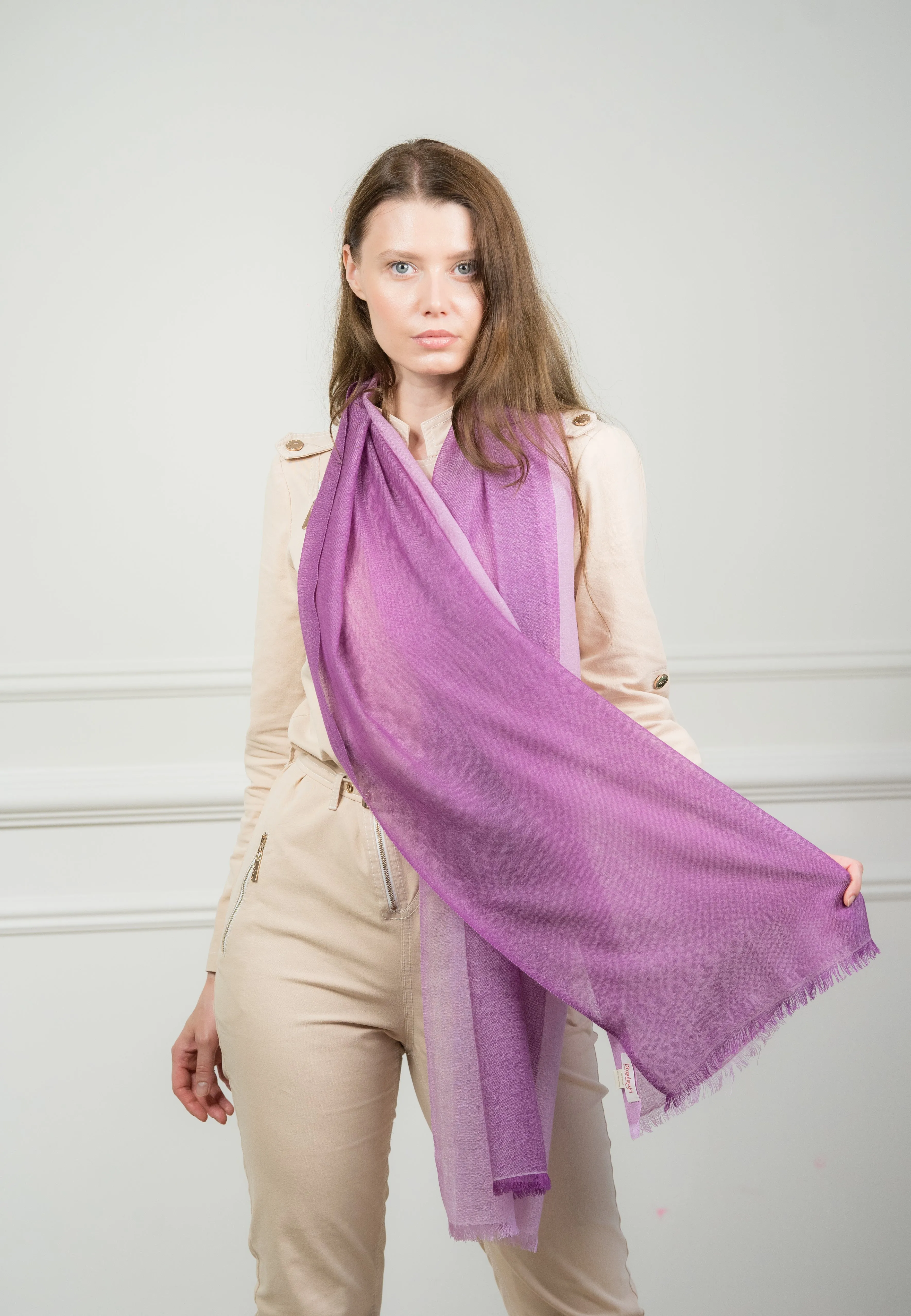 4 Color Block Lilac Scarf