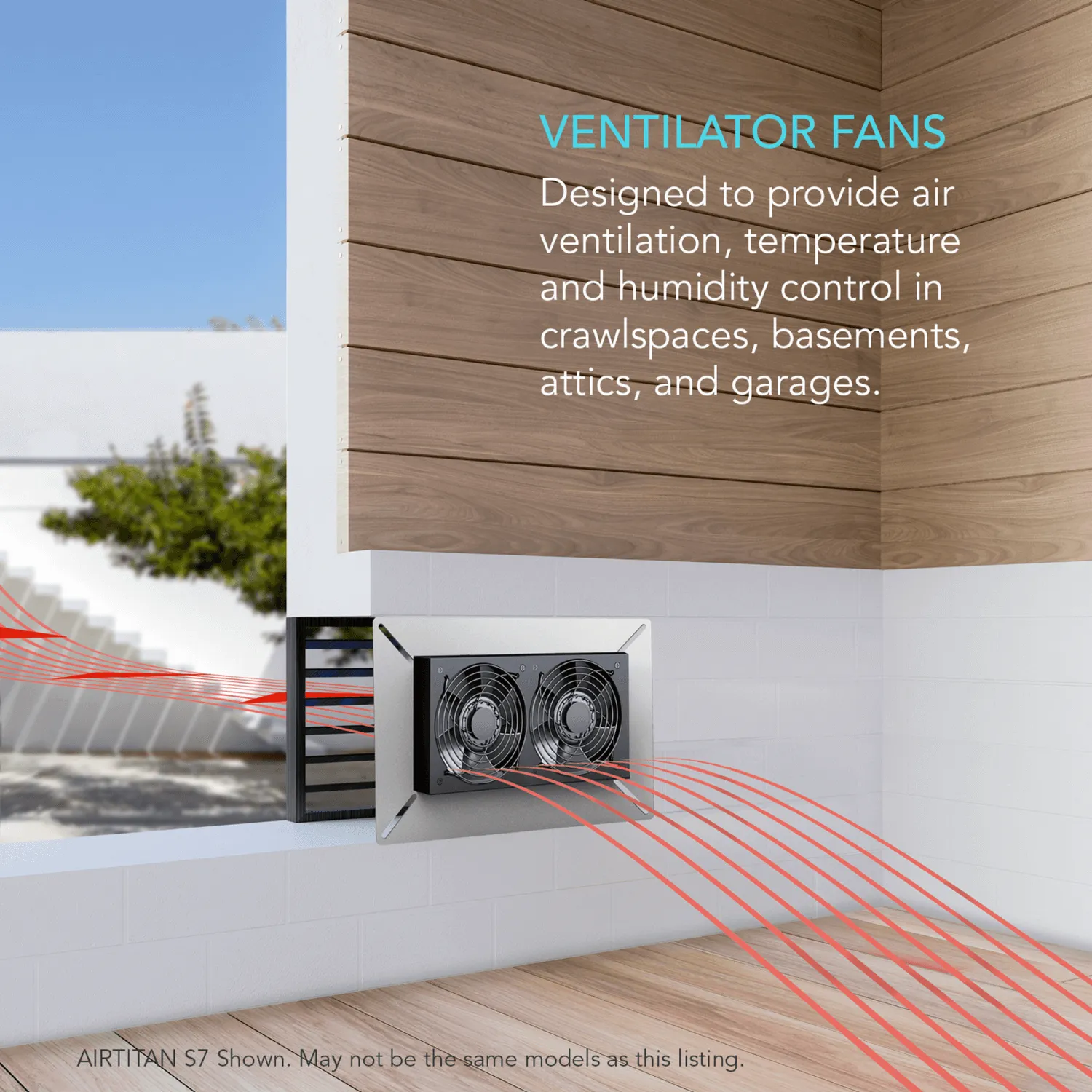 AC Infinity AIRTITAN T3, Crawlspace and Basement Ventilation Fan 6", WiFi-Integrated Controls, IP-55 Rated