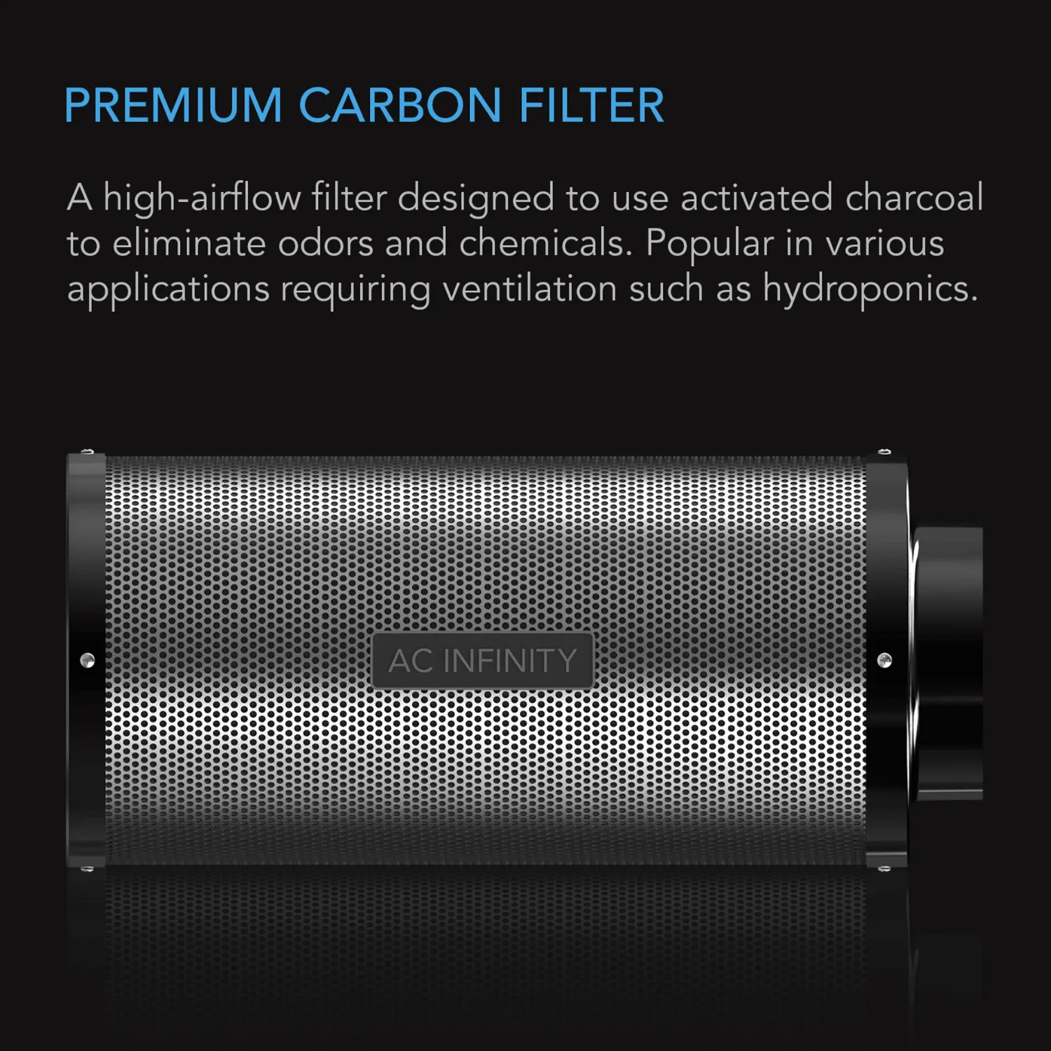 AC Infinity Duct Carbon Filter, Australian Charcoal, 4-Inch