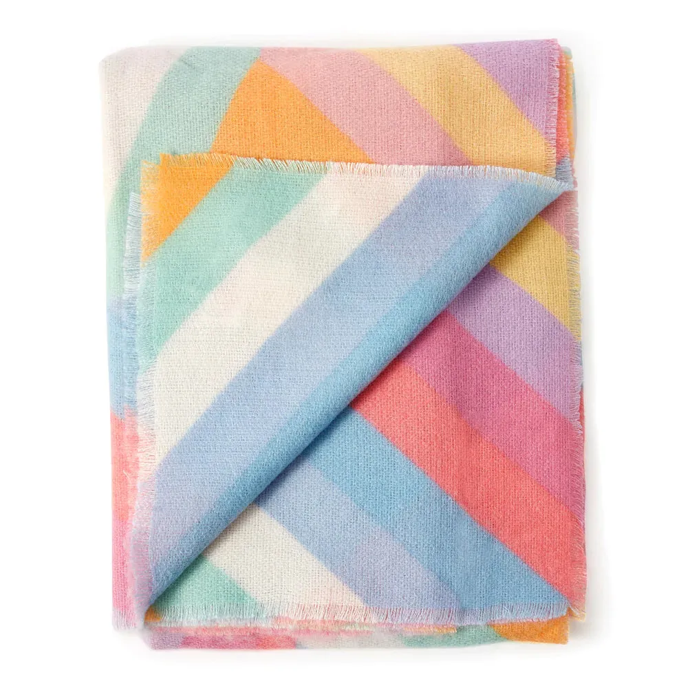 Accessorize London Women's Multi Pastel Chevron Blanket