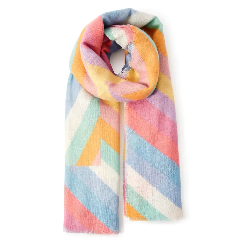 Accessorize London Women's Multi Pastel Chevron Blanket