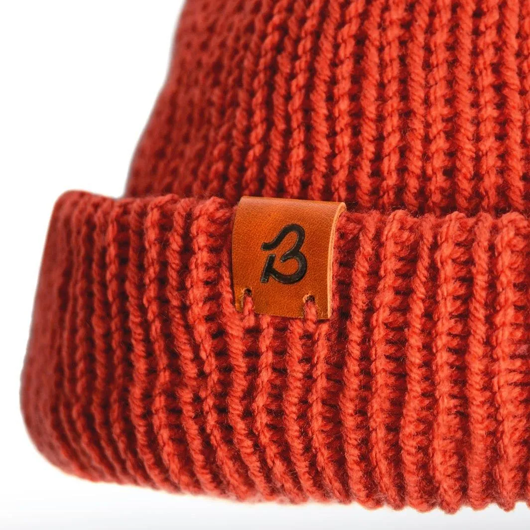 Alpaca Wool Beanie Hat - Rust Mix