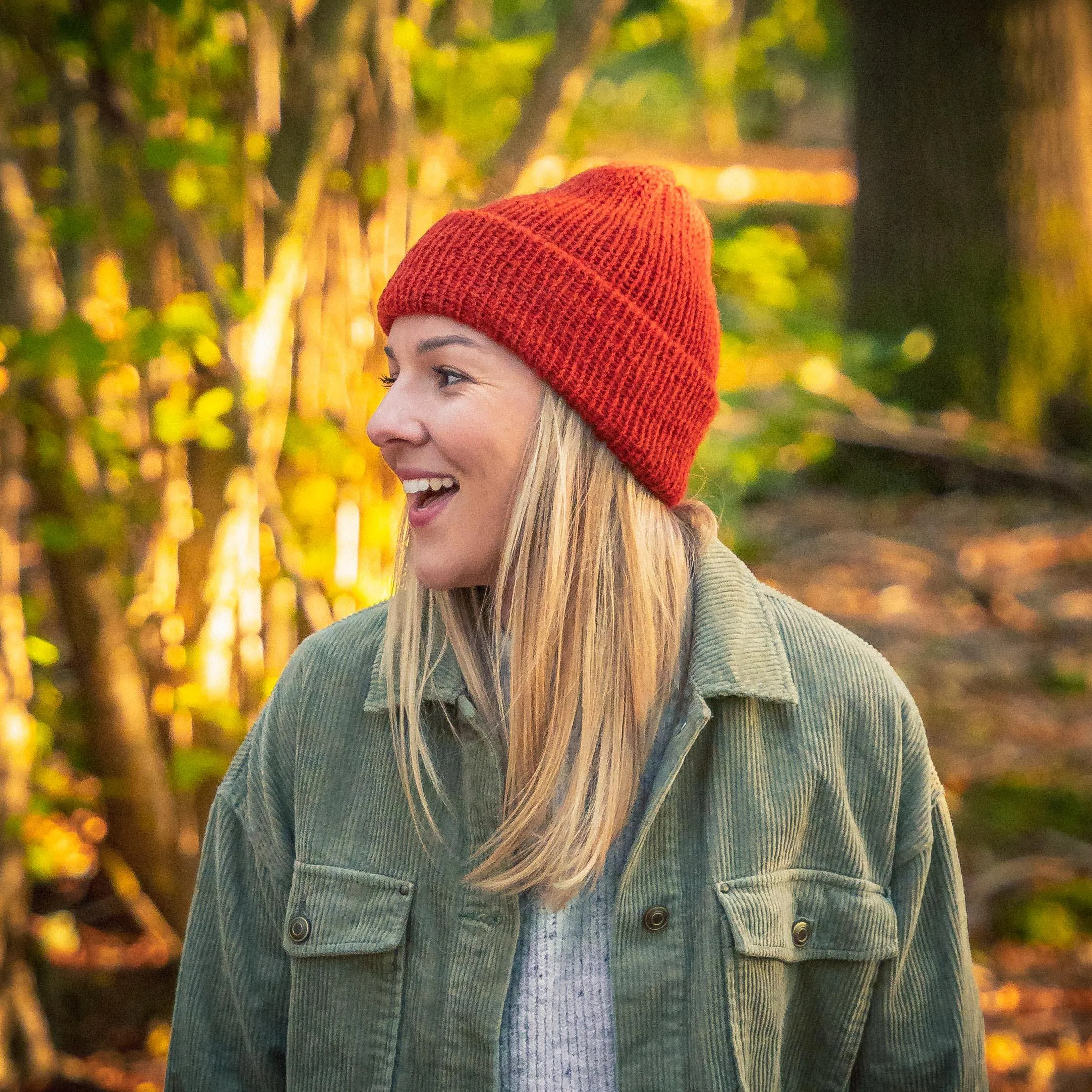 Alpaca Wool Beanie Hat - Rust Mix