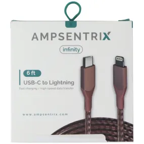 AmpSentrix Infinity (6Ft) USB-C to 8-Pin Lightning Charge/Sync Cable - Rose Gold