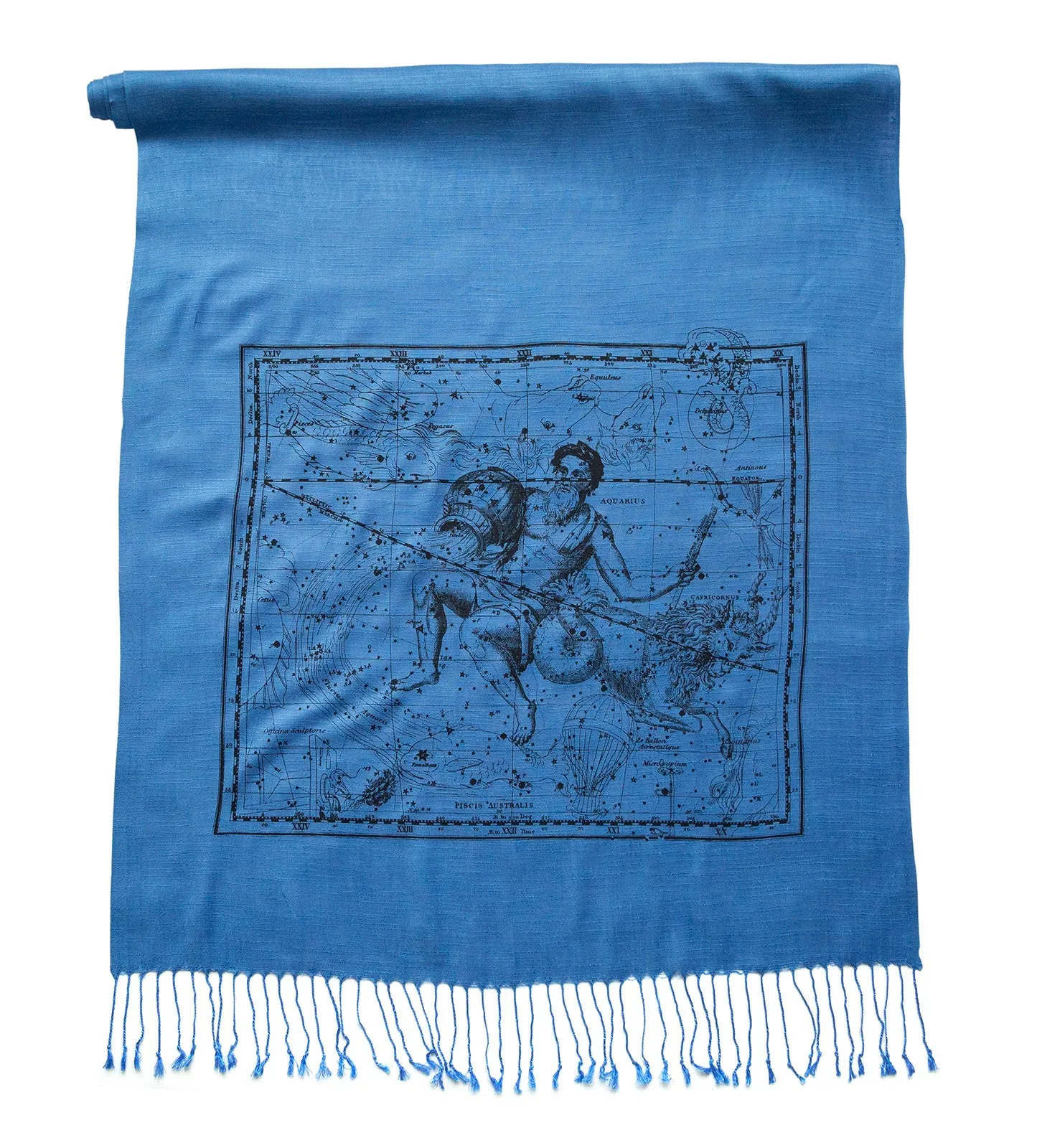 Aquarius & Capricorn Scarf, Zodiac Constellation Bamboo Pashmina