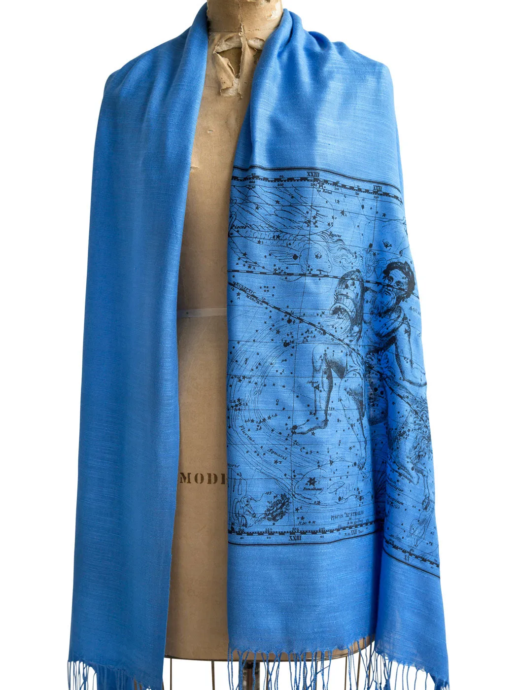 Aquarius & Capricorn Scarf, Zodiac Constellation Bamboo Pashmina