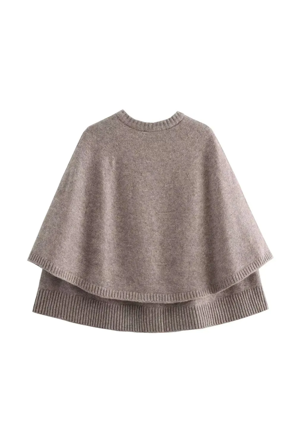 'Aurora' Round Neck Cape-Style Knit Cardigan