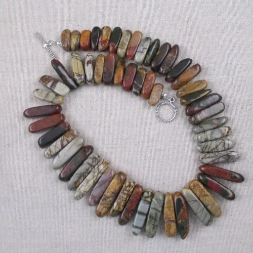 Autumn Hues Natural Stone Gemstone Collar Necklace