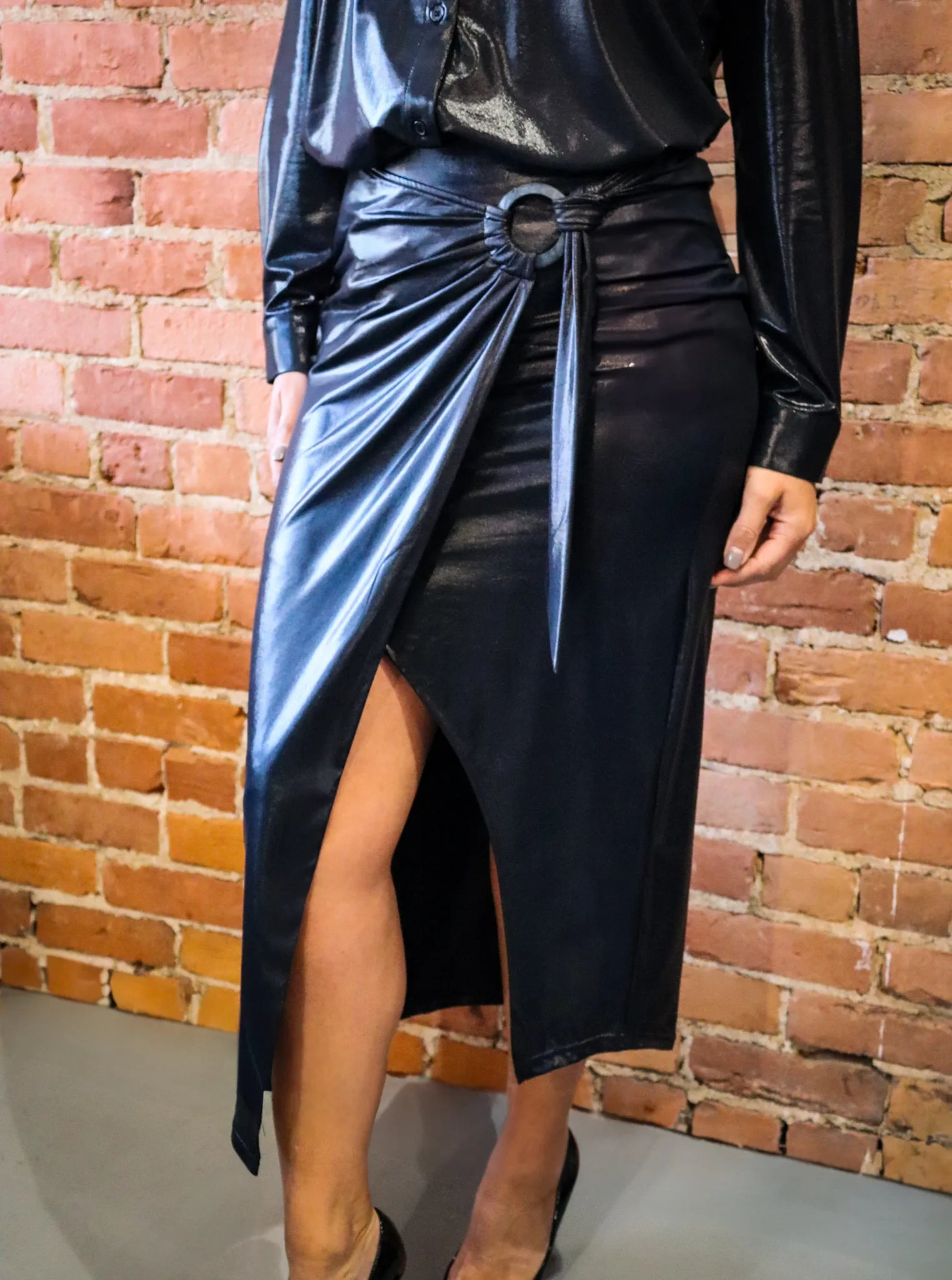 AVRIL WRAP MIDI SKIRT