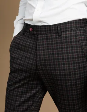 Black and Red Block Check | Chino