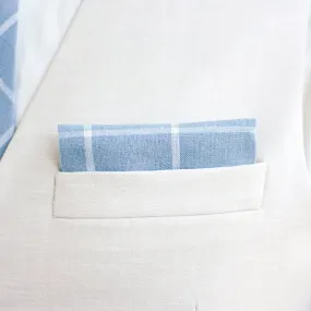 Boy's Pocket Square / Chambray Linen Window Pane