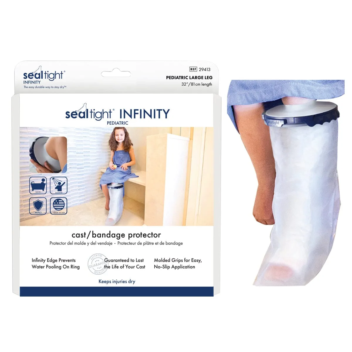 Brownmed Seal-Tight® Infinity Cast Protector, Pediatric, 32" Large Leg