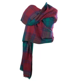 Brushed Tartan Cotton Scarf Lindsay