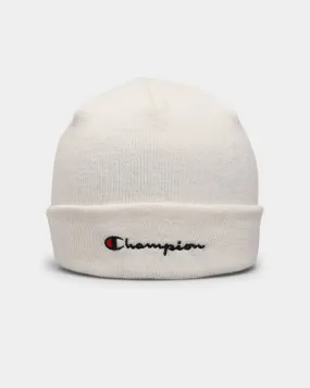 Champion C Life Script Beanie Chalk White