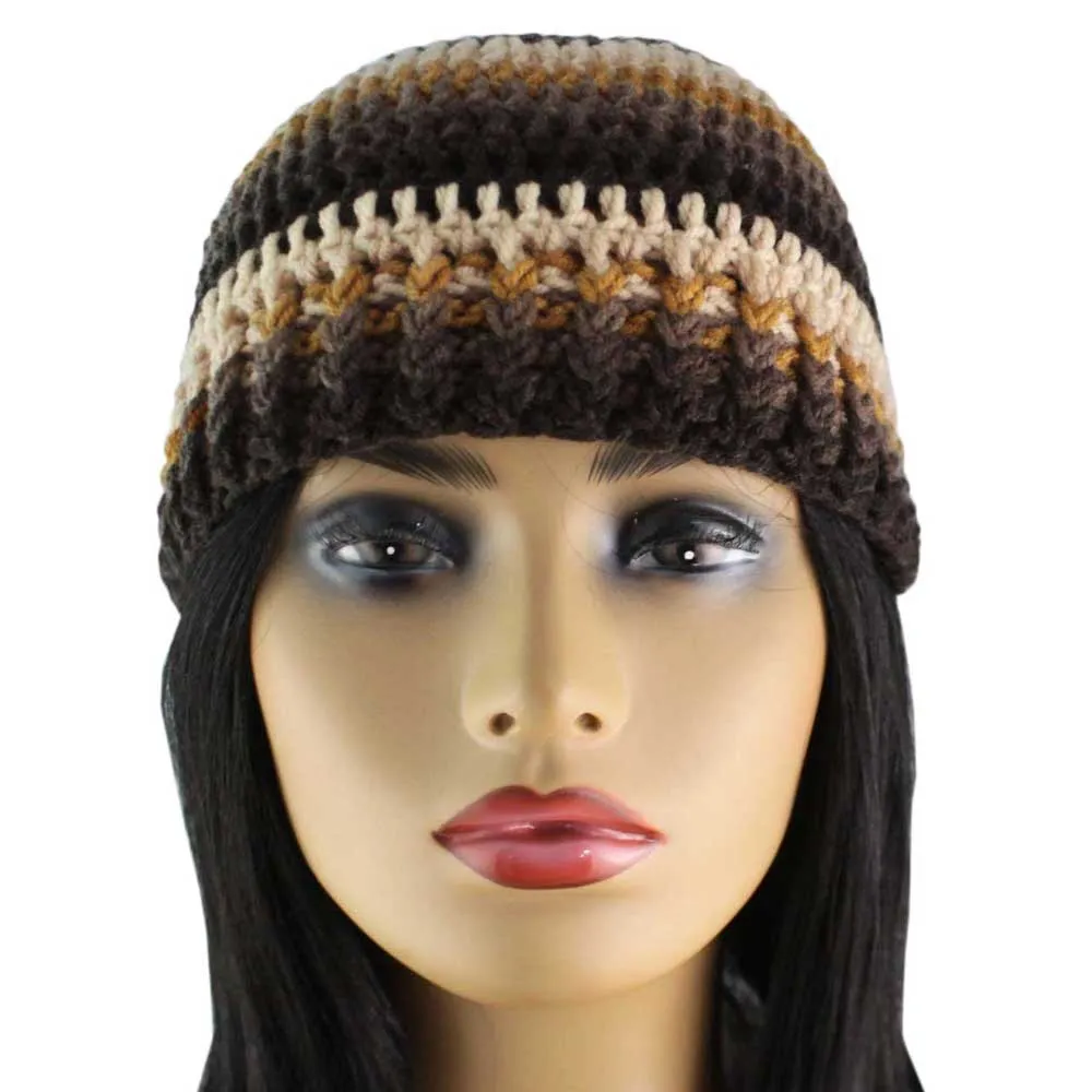 Chocolate Brown Crochet Snug Beanie Hat Medium/Large - JMCH60ML