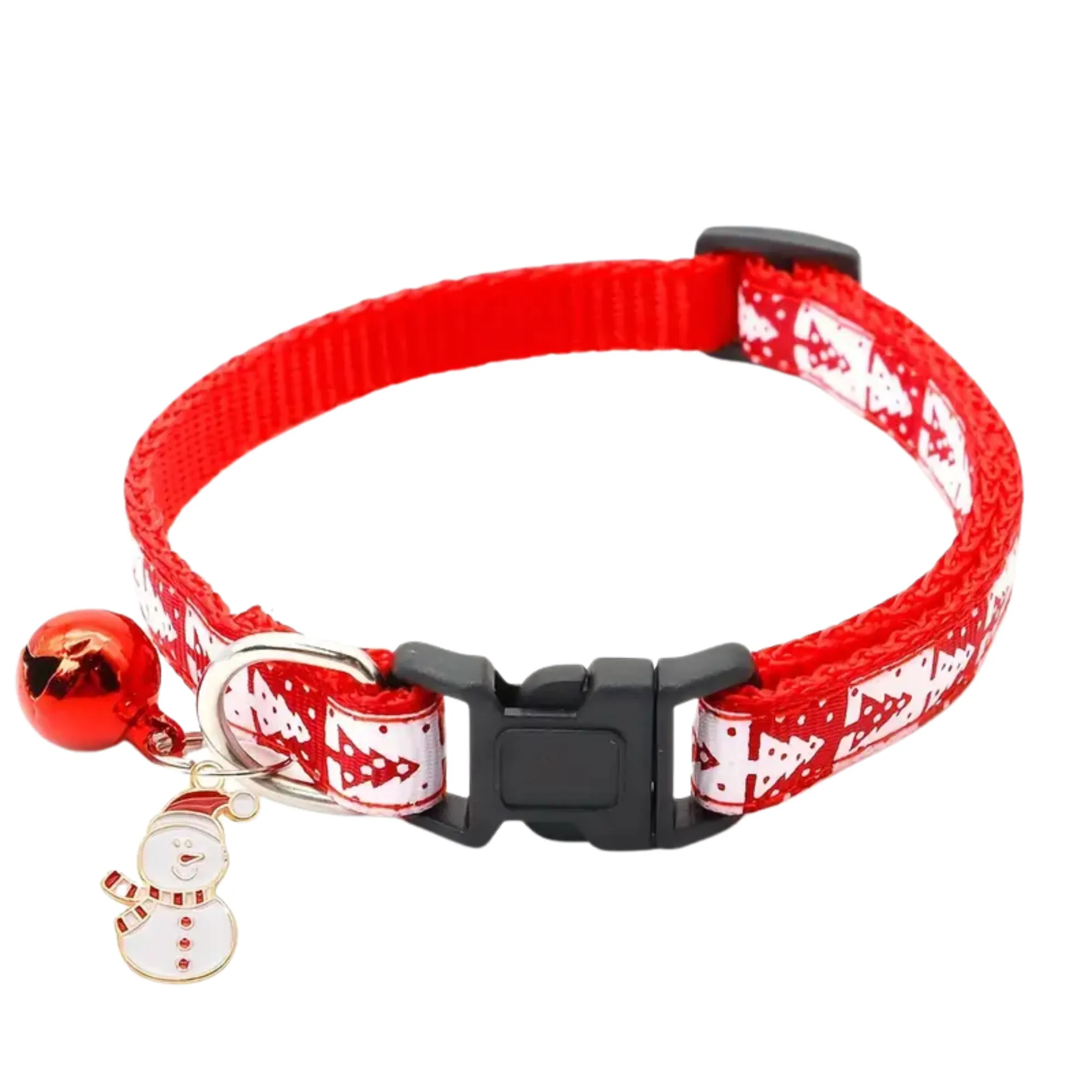 Christmas Cat Collar With Snowman Tag