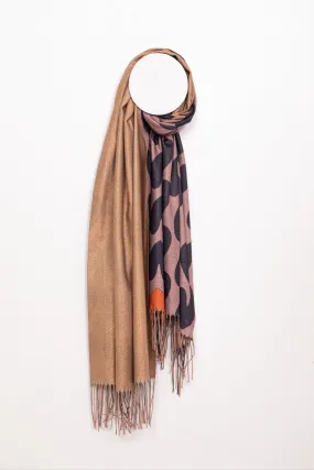 di firenze Heart Print Double Sided Lightweight Pashmina