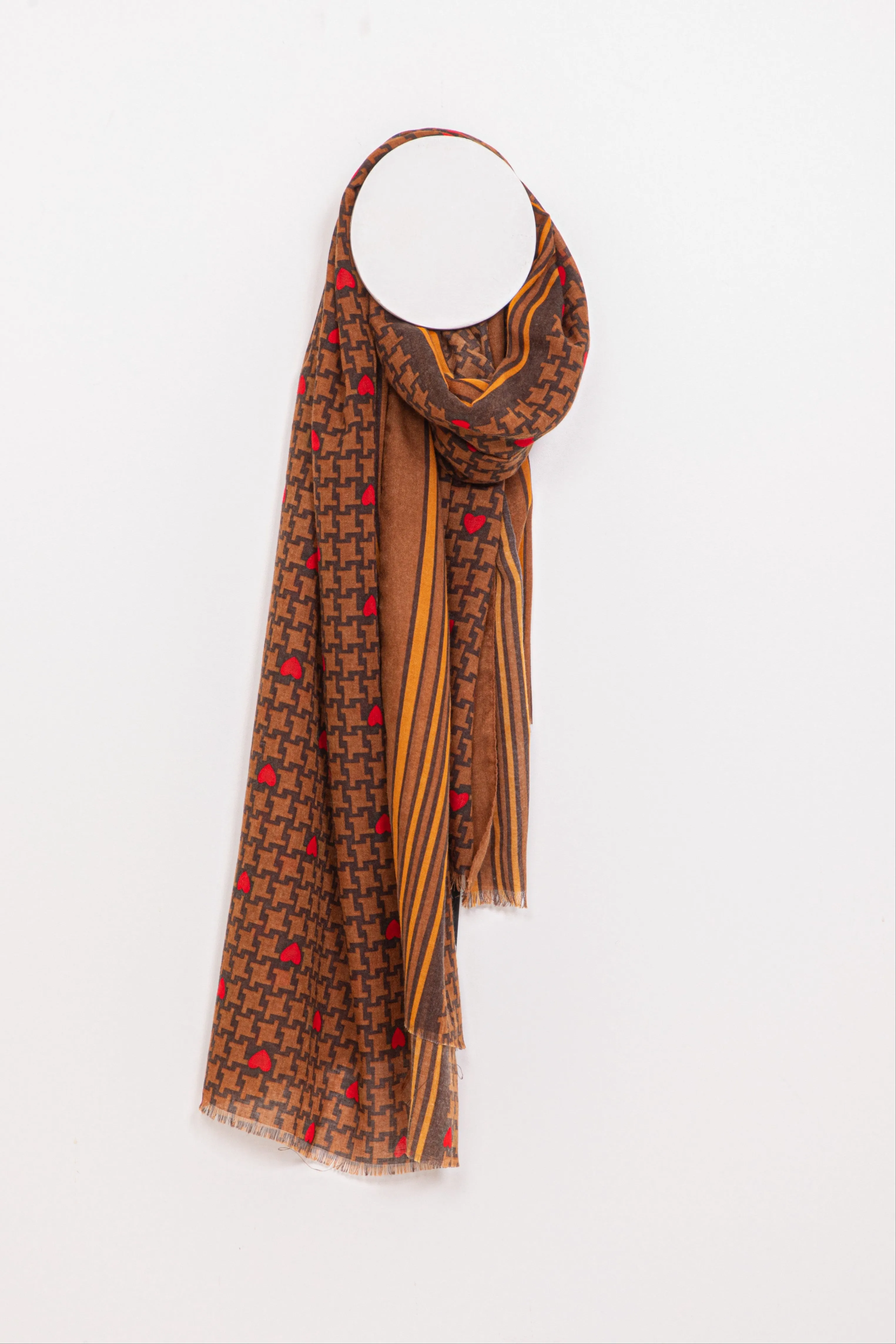 di firenze Heart Print Lightweight Scarf