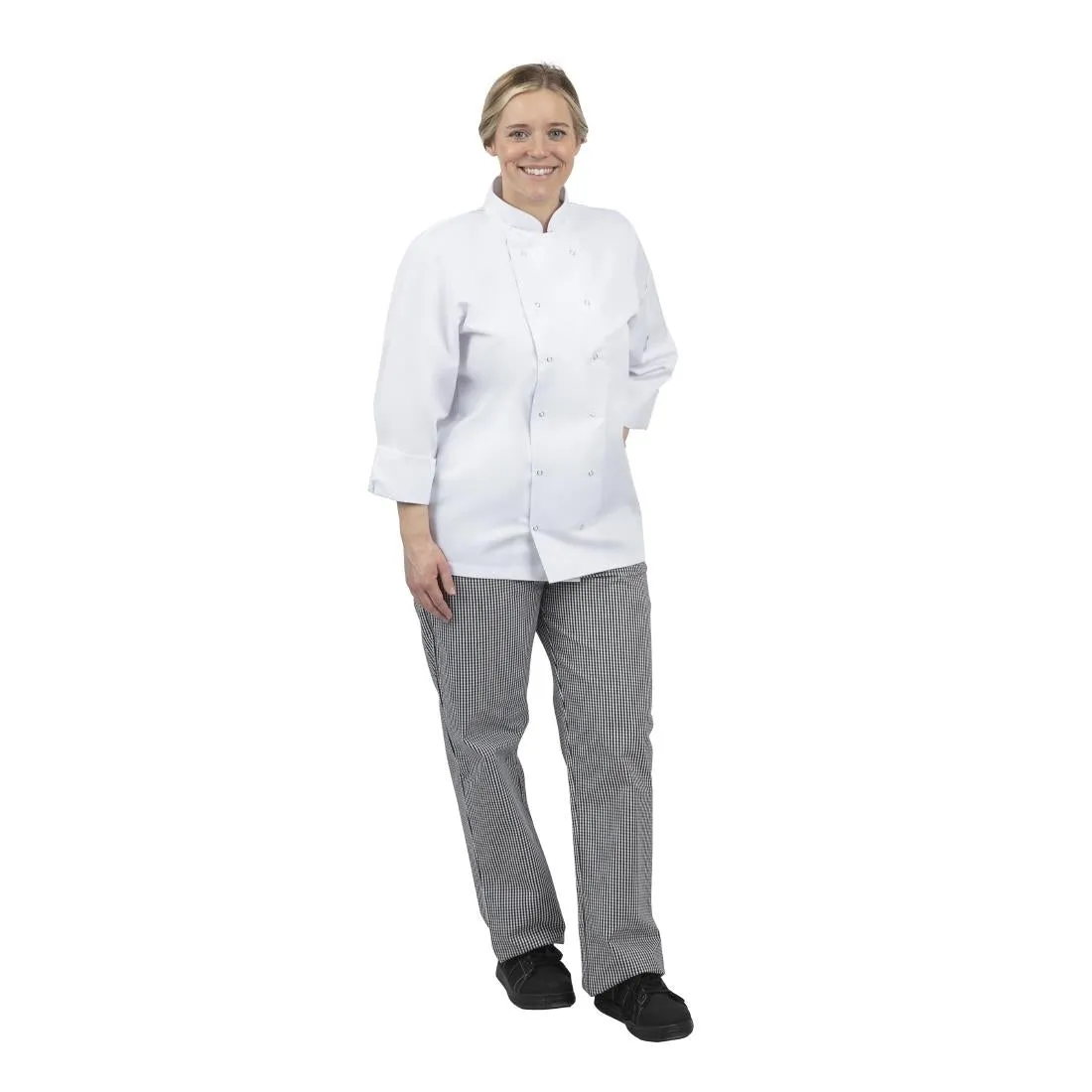 DL712-M Whites Unisex Vegas Chefs Trousers Black and White Check M