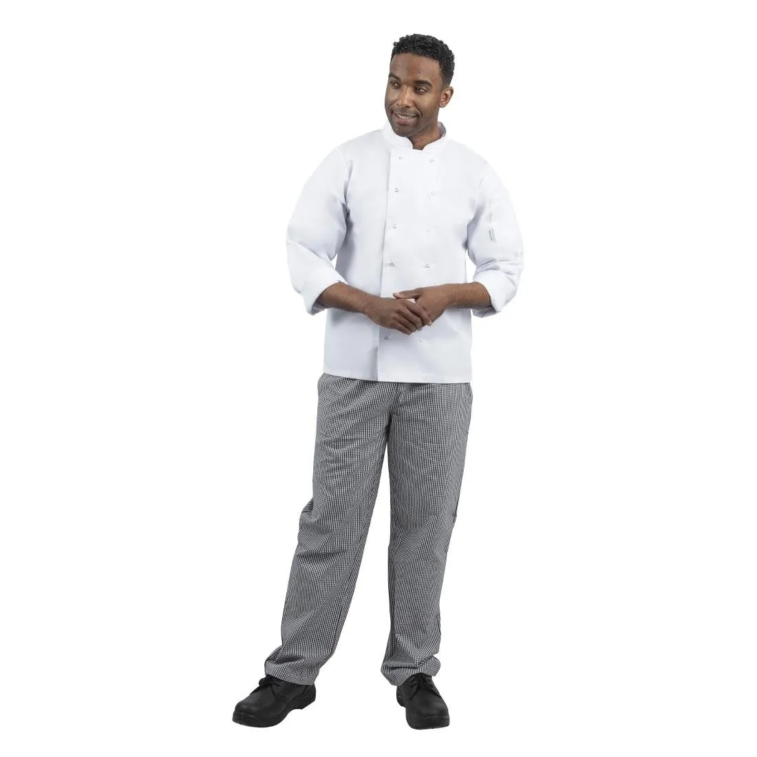 DL712-M Whites Unisex Vegas Chefs Trousers Black and White Check M