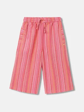 Elle Kids Girls Pink Striped Relaxed Fit Trouser