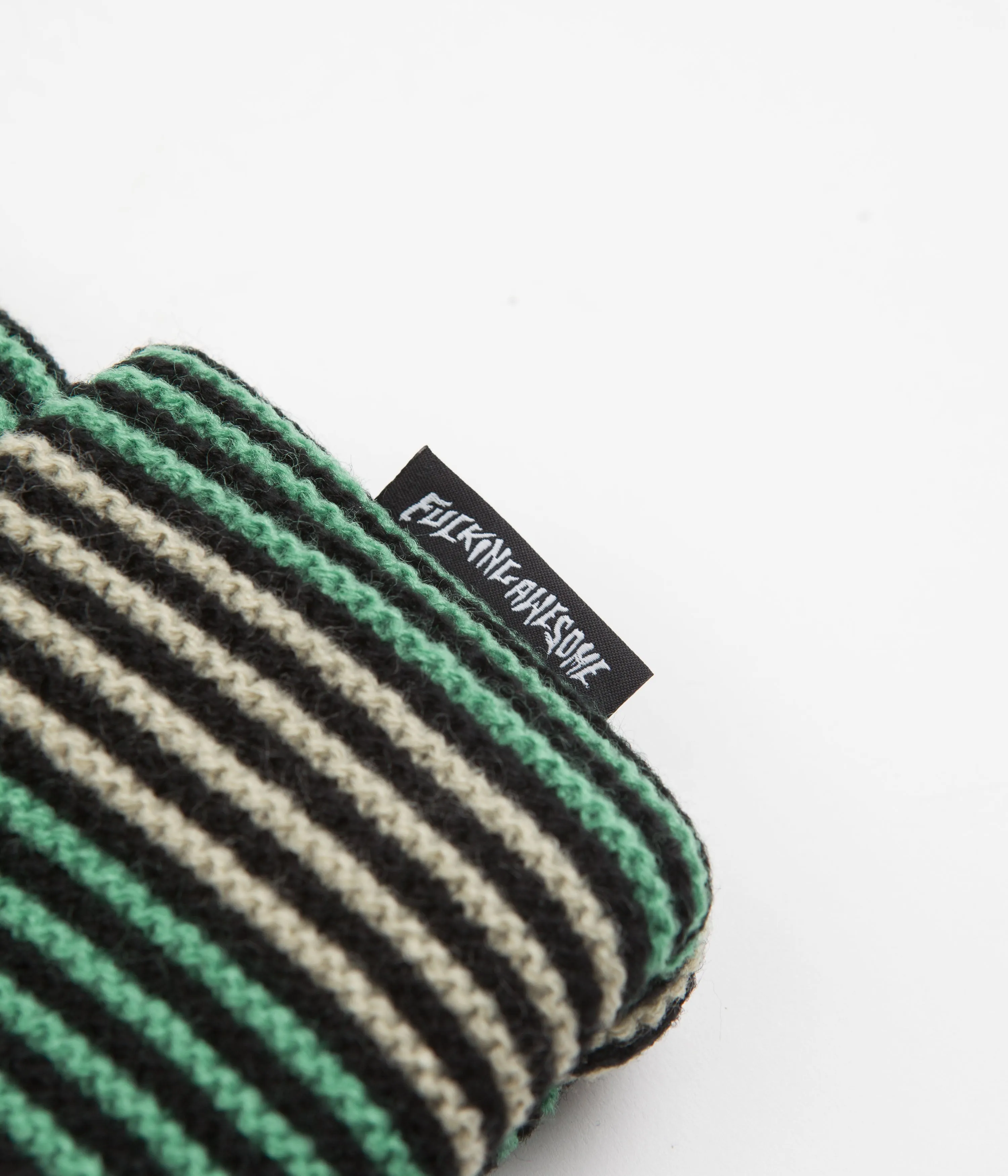 Fucking Awesome Stripe Beanie - Green / Khaki