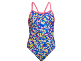 Funkita Single Strap Girls One Piece Swimsuit (Time Warp)