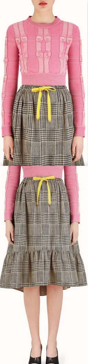 'Glen' Plaid Fabric Top and Skirt Set