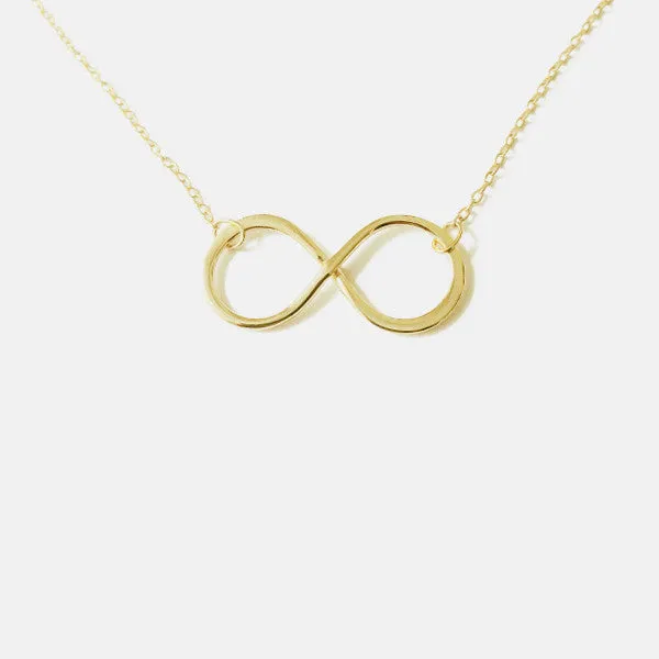 Gold-Dipped Infinity Necklace 16-17 inch - 1 inch Charm