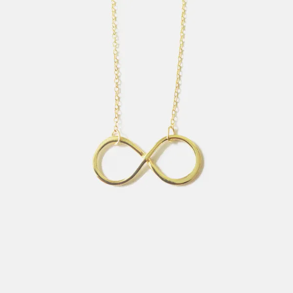 Gold-Dipped Infinity Necklace 16-17 inch - 1 inch Charm