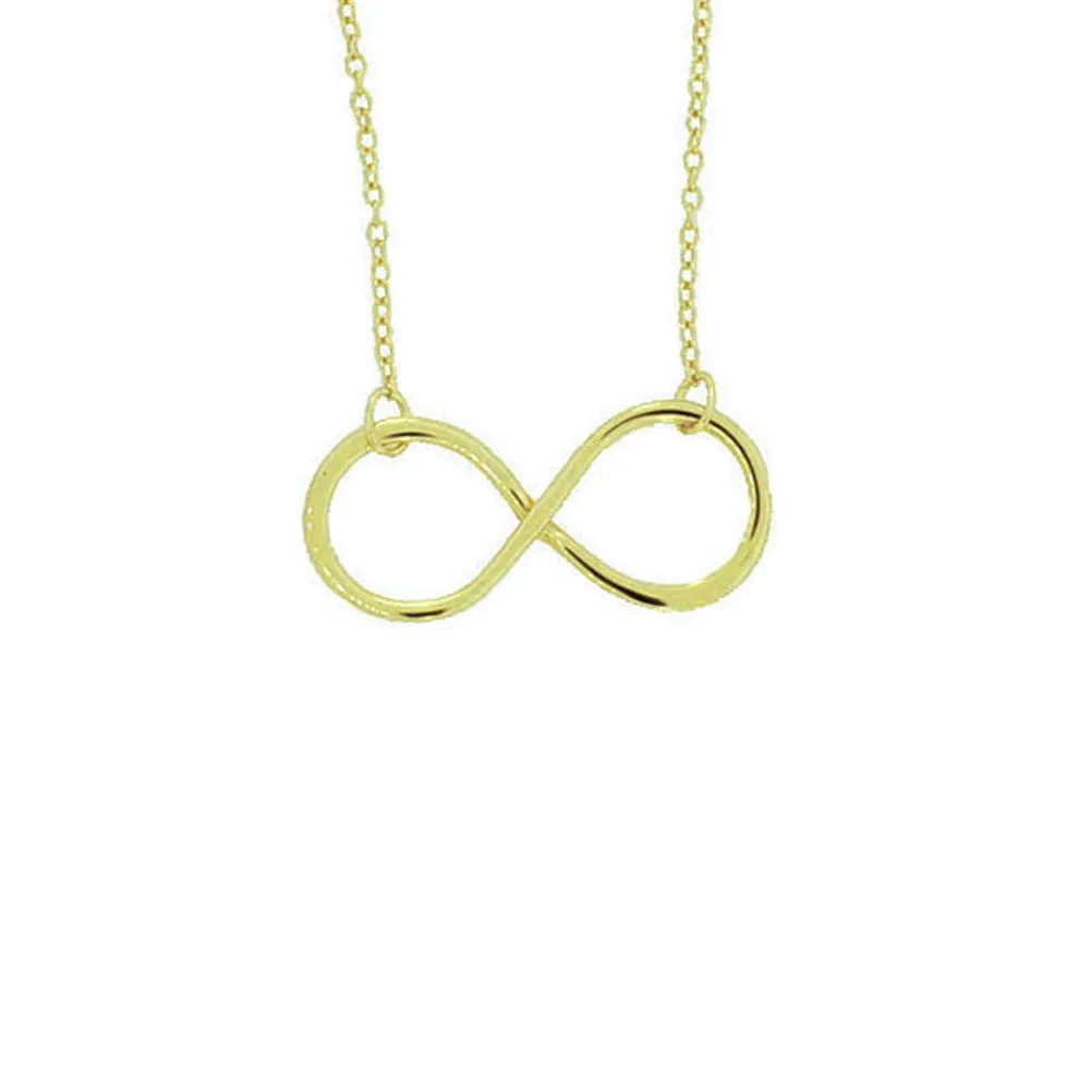 Gold-Dipped Infinity Necklace 16-17 inch - 1 inch Charm