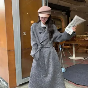 Gray Wool Princess Coat for Women - Long and Fashionable Winter Outerwear