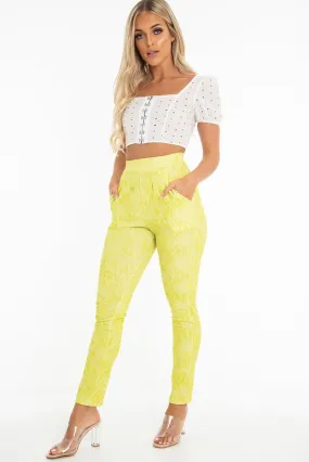 Green Snake Print Crepe Tapered Trousers - Giulia