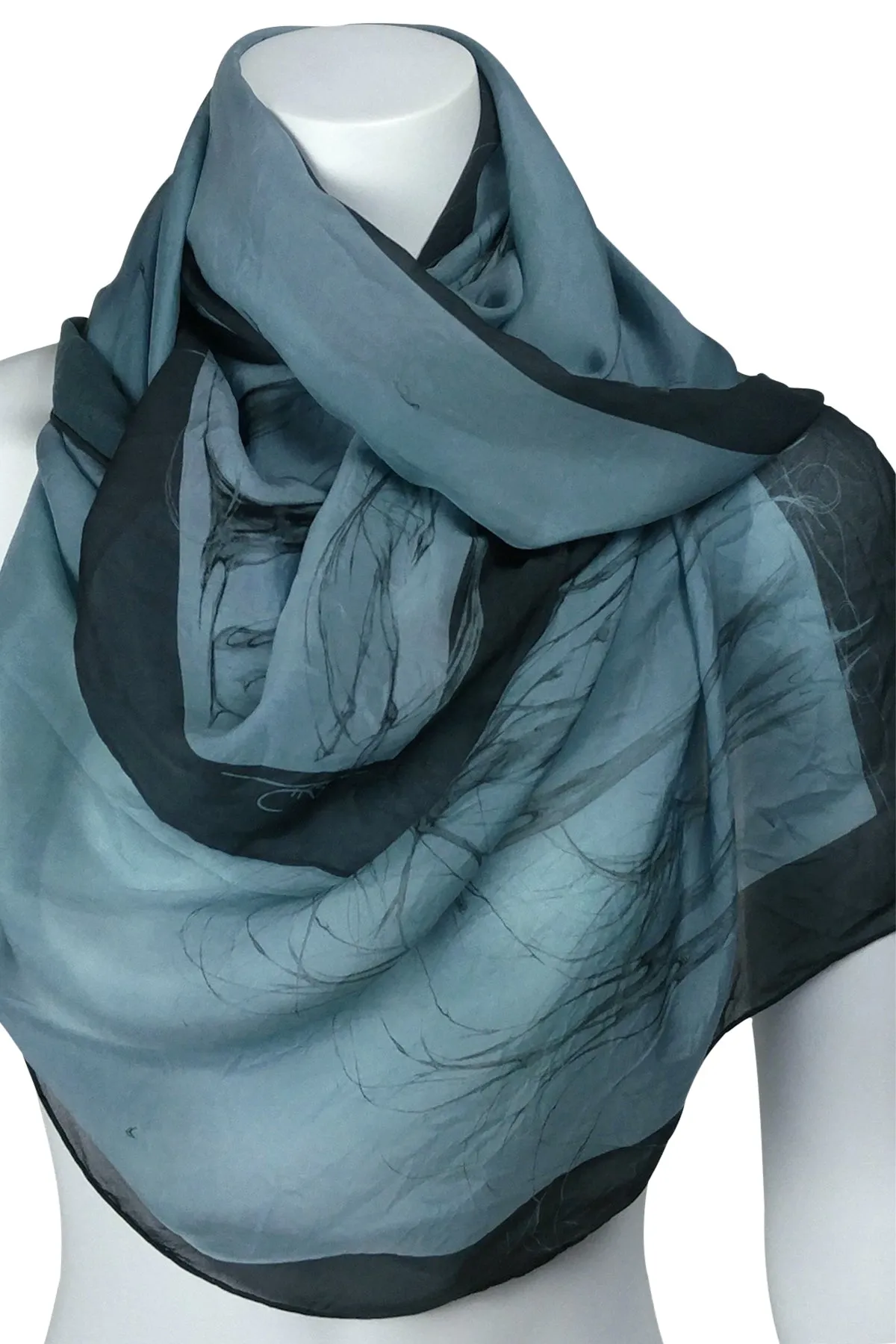 Égérie Muse Forest Border Silk Scarf Black on Light, more colours