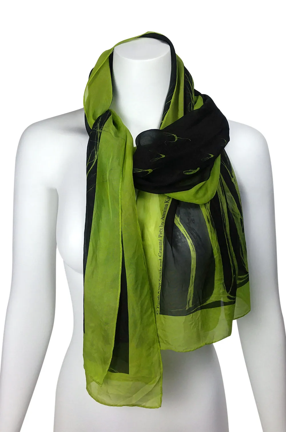 Égérie MUSE Forest Border Silk Scarf Light on Black, more colours