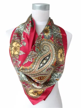 Hot Sale Satin Square Silk Scarf Printed For Ladies,New Arrival Women Brand Polyester Scarves