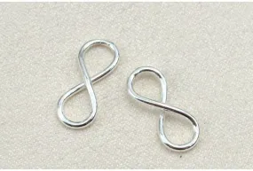 Infinity Sign Charm 925 Sterling Silver 5/8" 2.9x16mm Pendant Connector Figure 8 Number Eight Symbol Love Knot Findings for Jewelry Making