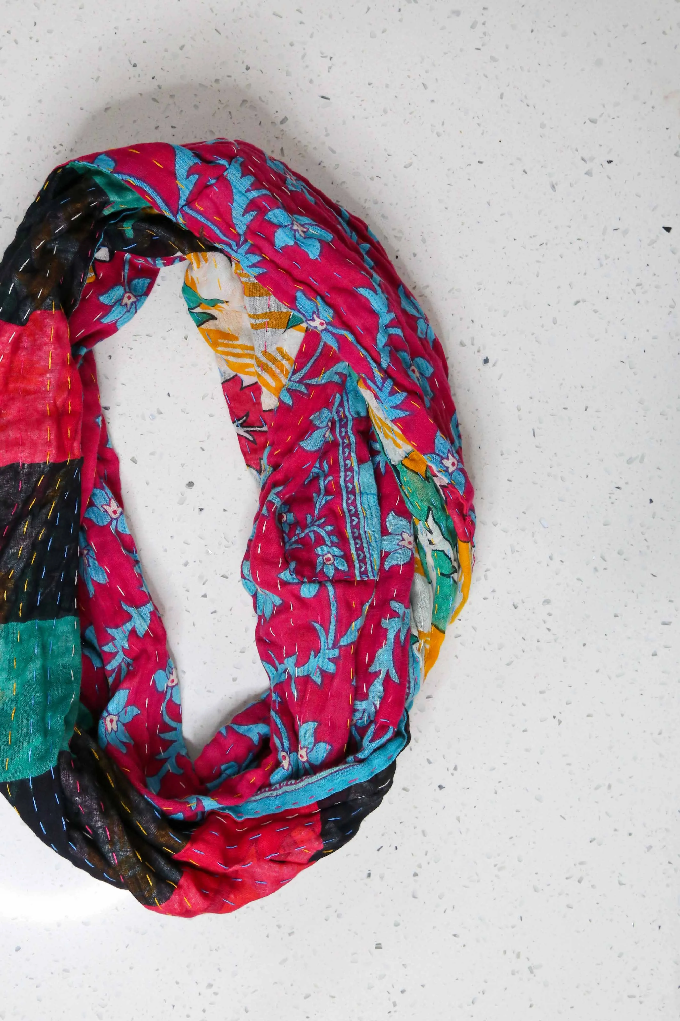 Kantha Infinity Scarf