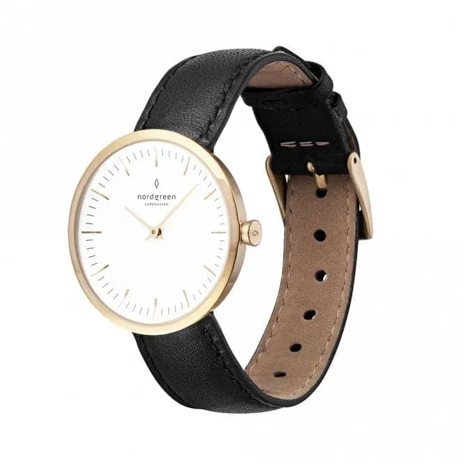 Ladies Infinity Leather Gold 32mm Watch IN32GOLEBLXX