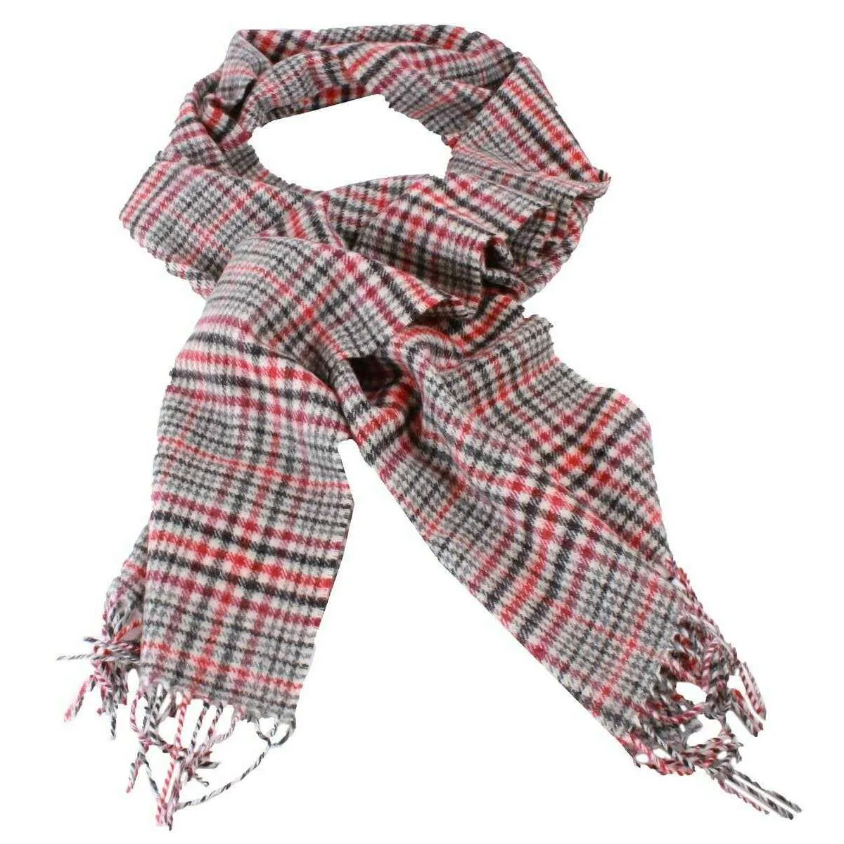 Locharron of Scotland Darwin Boleside Tartan Oversized Lambswool Scarf - Red/Black/White