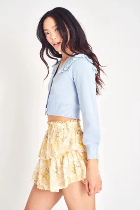 Loveshackfancy Ruffle Mini Skirt in Lemon Daydream