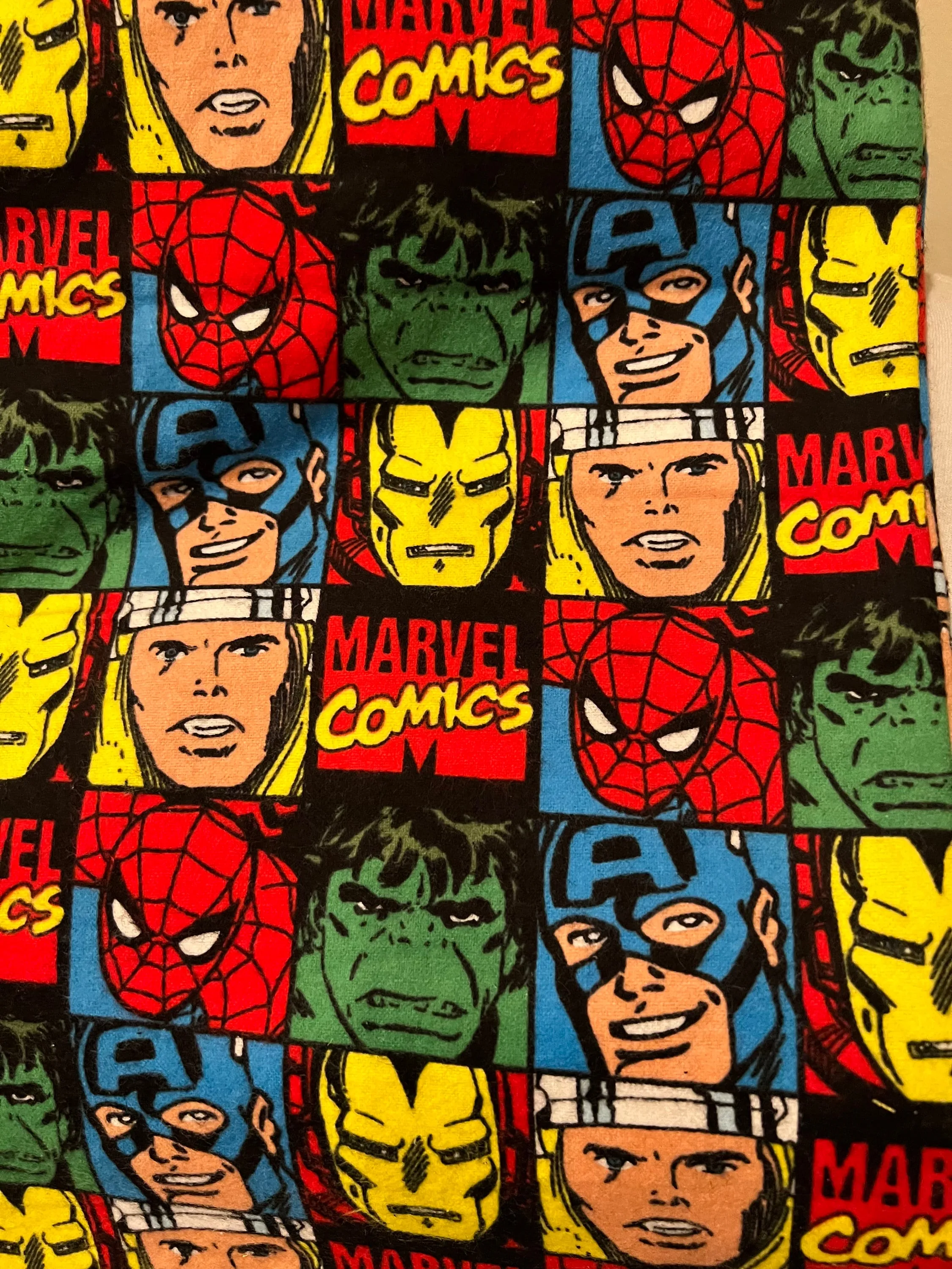 Marvel's Avengers Square Blocks Infinity Scarf - Handmade Fleece Fabric Print - Superhero Fashion Accessory