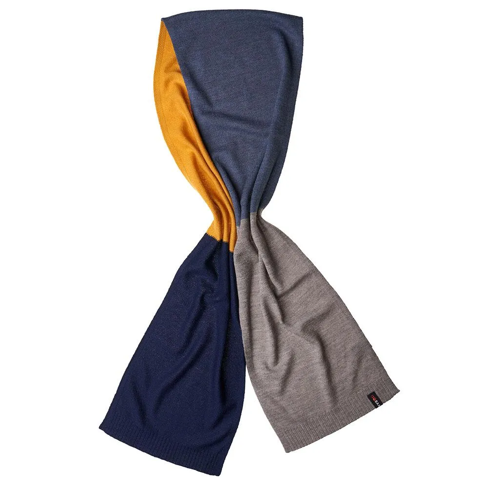 Merino Block Stripe Scarf (Navy Mix)